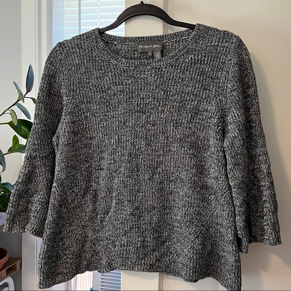 Michael Stars Heather Grey 3/4 Bell Sleeve Sweater Size M
